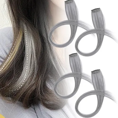 4 Pelucas Teñidas De Orejas Colgantes, Pelucas De Pelo Gris