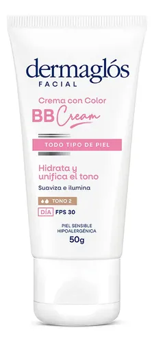 Dermaglos Bb Cream Facial Con Color Tono Medio Fps30 50 G