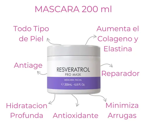 Mascarilla Facial Idraet Resveratrol Pro Mask Para Todo Tipo de Piel 200 ml