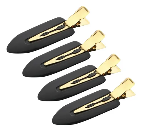 4 Pinzas For El Pelo De Metal Sin Arrugas: Broches A Presió