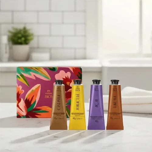 Crema hidratante para manos Natura Ekos de regalo (4 unidades, 40 g, CD), maracuyá, açaí, tukumã