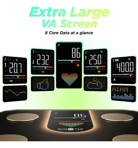 Smart Scale Runstar For Body Weight W/ 8-in-1 Va Display