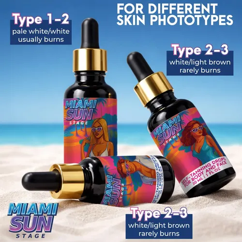 Gotas Autobronceadoras Sunstage Miami Sun Stage Para Hombre,