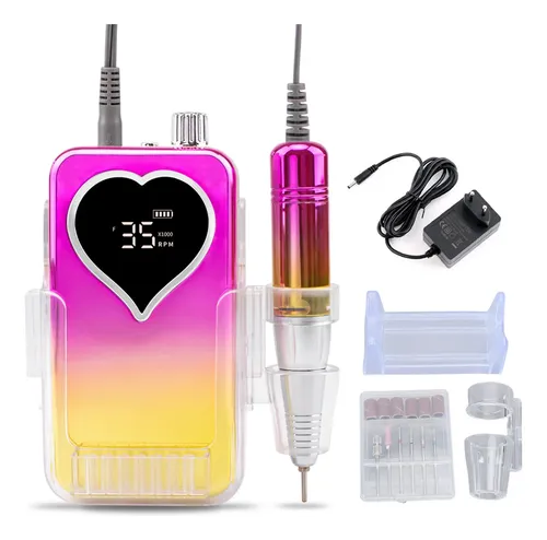 Taladro De Uñas Eléctrico 0-35000 Rpm Recargable Con Cable