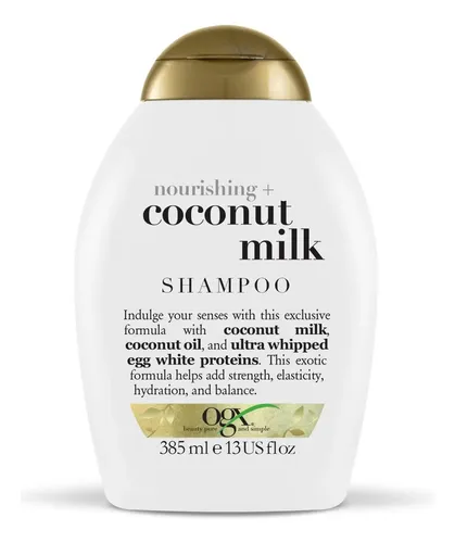 Shampoo OGX Nourishing + Leche de coco en botella de 385mL por 1 unidad