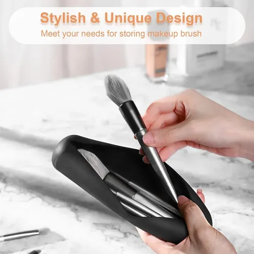 Silicone Makeup Brush Holder With Magnetic Closure Design