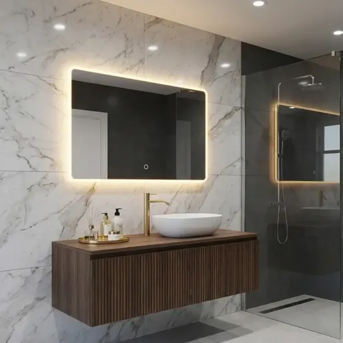 Espejo Led Baño 80×60 Rectangular Moderno Hogar Sin Marco