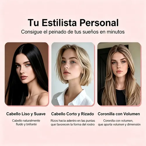 Rf Minialisador De Pelo Inalámbrico Glambrush, Peine 2 En 1