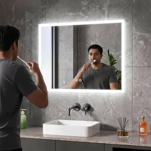 Espejo Luz Led Táctil Inteligente Baño Desempañante 60×80