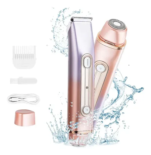 Depiladora Para Mujer Electrica Doble Cabeza 2 En1 Rosa