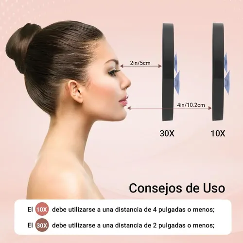 Espejo De Aumento De 30x, Espejo De Aumento Con 2 Ventosas~