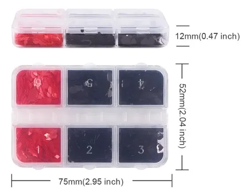 3 Pegatinas De Uñas De Póker Rojo Y Negro J