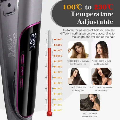 D2260701-4-1 Plancha Alaciadora De Cabello Con Pantalla Led