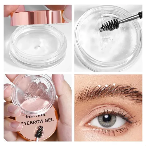 Gel Para Cejas Transparente Con Cepillo, Fijación Duradera