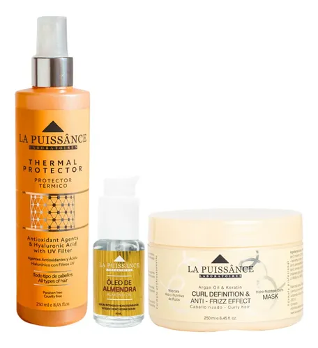 La Puissance Serum Almendra+mascara Rulos+ Protector Térmico