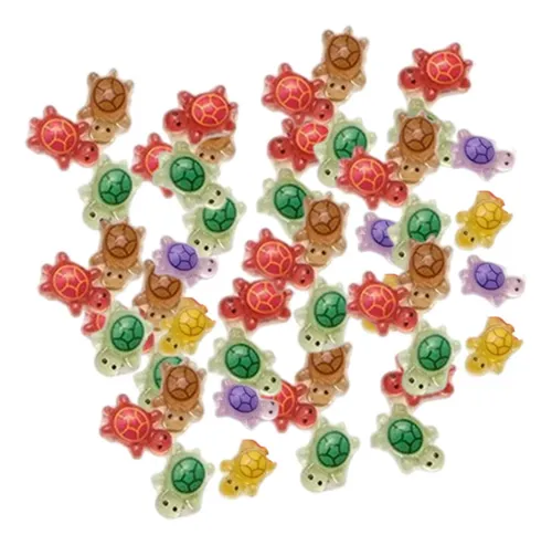 Cartoon Mini Turtles Nail Art, Turtle Nail Charm, 50 Piezas