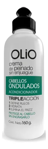 Crema Para Peinar Rulos Ondulado Sin Enjuague Olio 160g X 3