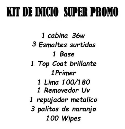 Kit Inicial Manicuria Gel Esmalte Removedor Cabina Led/ Uv