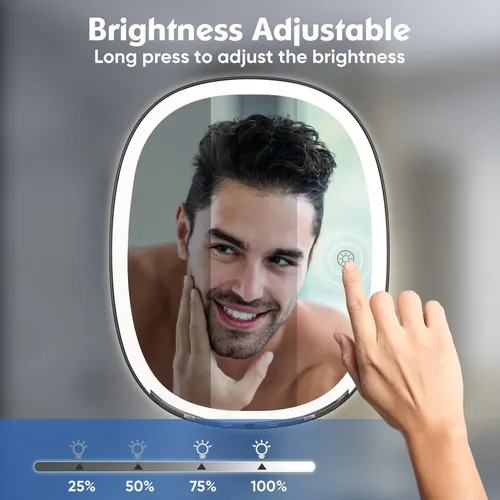 Ducha Resistente Al Agua Con Luz Led Sin Niebla Cosmirror