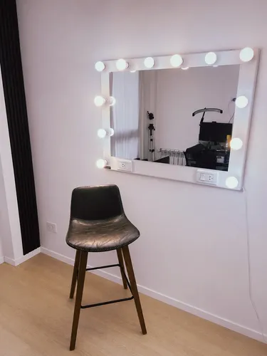 Espejo Maquillaje Hollywood Profesional Y Butaca Alta