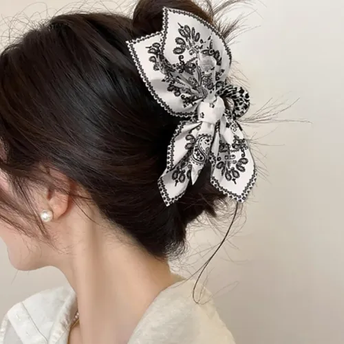 Pinza De Pelo Con Estampado De Flores Para Cabello Trenzado  As Shown In The First Picture
