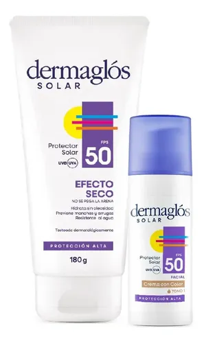 Dermaglós Kit Protector Solar Efecto Seco + Tono Claro