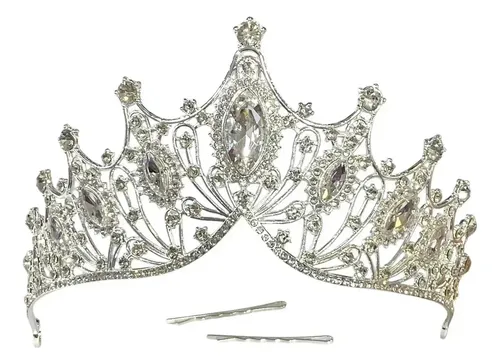 Corona Tiara Strass 15 Años Novia Boda Accesorios Lila
