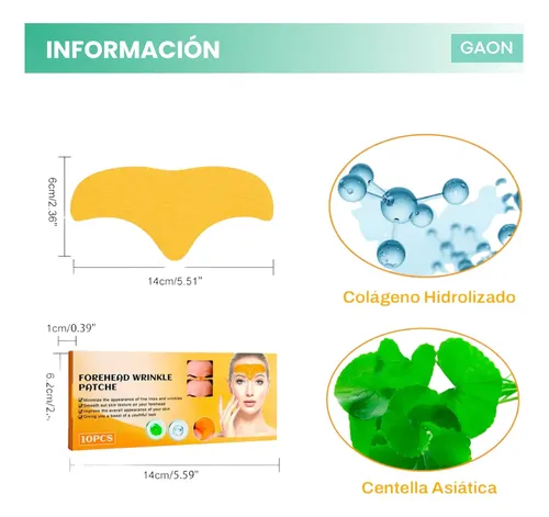 Parches Frente X10 Elimina Arrugas Gaon Hidratación Rostro