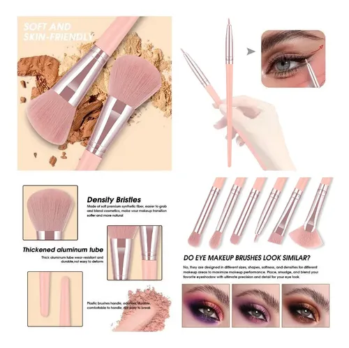 Kit De Maquillaje Rosa Hghdbt De 70 Piezas, Brochas Suaves Y