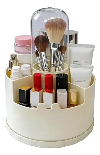 Organizador Escritorio Maquillaje 4 Divisiones Giratorio 360