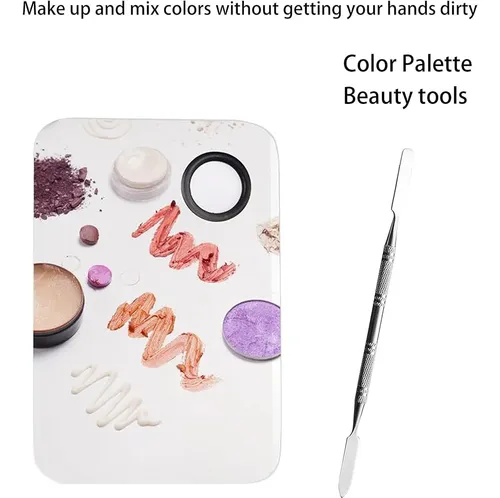 Paleta De Maquillaje Profesional Acero Inoxidable 2 Piezas