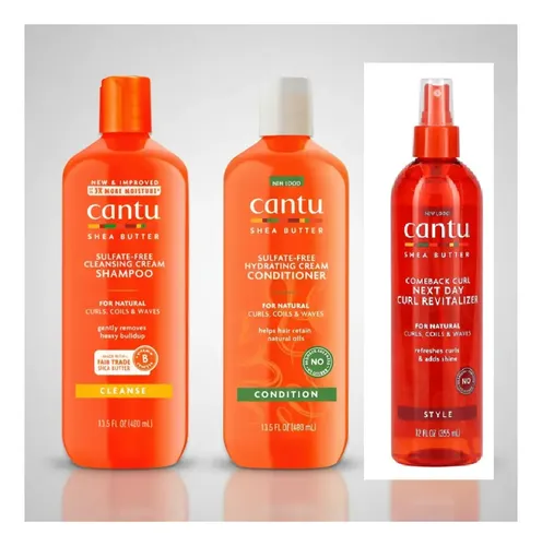 Kit Cantú Beauty Rulos Refresh Shampoo Acondicionador Spray