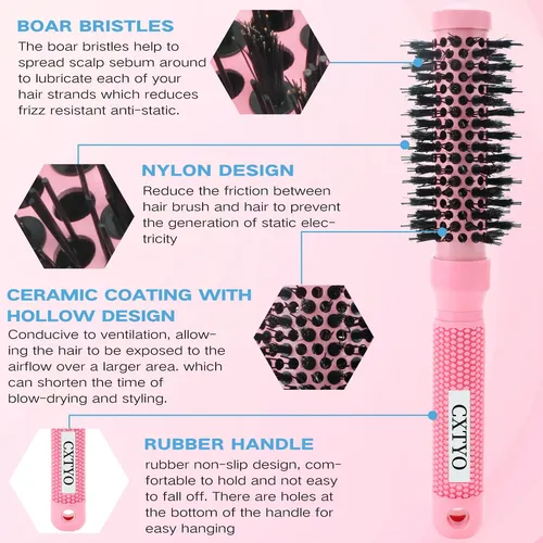 Cepillo Para Cabello Cxtyo 2,5cm Iónico Cerámico Redondo Pa