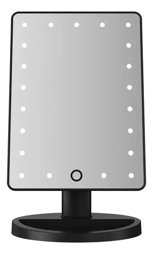 Espejo Rectangular de Mesa Con Luz LED, Negro – On Your Face