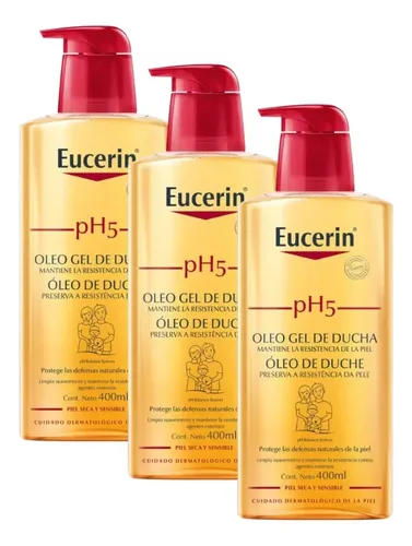 Combo X3 Eucerin Ph5 Aceite De Ducha Piel Sensible 400 Ml Neutra