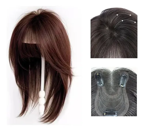 Extensiones De Cabello Hasta La Mandíbula En Color Castaño O