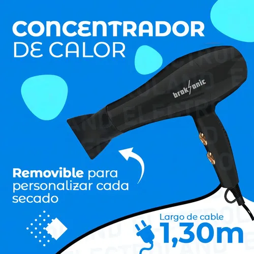 Secador De Pelo Profesional 2200w Frio Calor Secado Rápido Color Azul