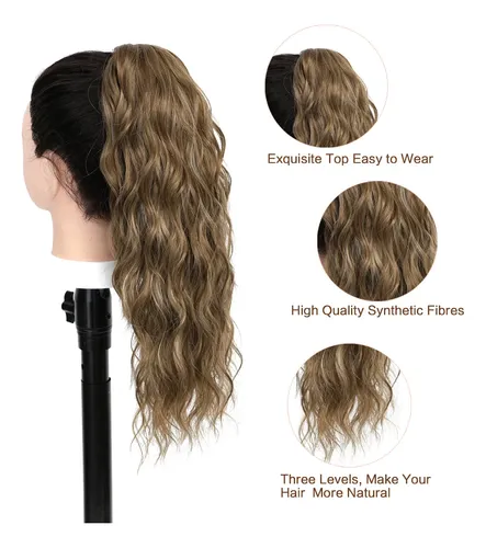 Extensiones De Cabello Rizado Para Coleta De 18 Pulgadas
