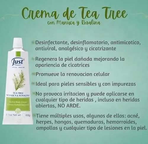 Crema De Tea Tree Manuca Rosalina – Just Swiss – 60g