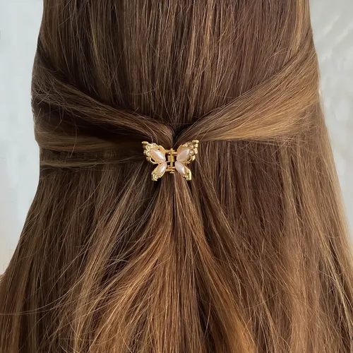 Pack X12 Broches Dorados Para Pelo Con Strass Y/o Perlas