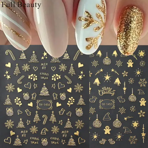 Pegatinas Adhesivas For Uñas Con Diseño De Copos De Nieve V