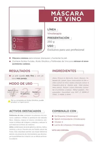 Mascara Facial Vinoterapia Antioxidante Icono 250gr