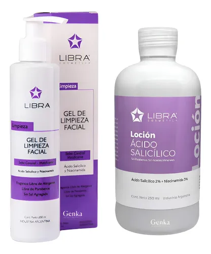 Locion Salicillico 250ml+gel Limpieza Sebo Grasa 200ml Libra
