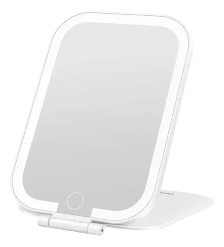 Cosmetic Mirror Retangular Rectangular – 3 Tonos – Blanco – Recargable USB 18 cm (Incluye: Con luz)