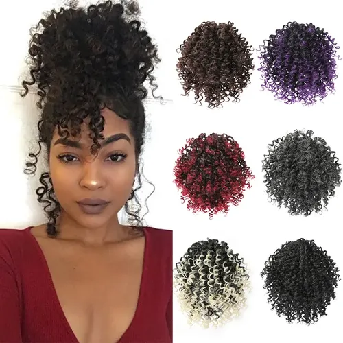 Extensión De Cabello Corto Y Rizado Con Cordón En Forma De C