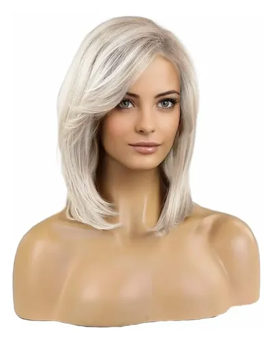 Peluca Mediana Símil Natural Orgánica Lacia Premium Tamaño De La Base Universal Con Regulador Tono Ws661-blonde