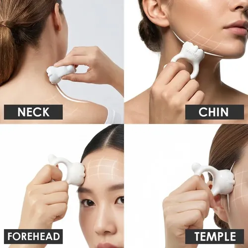 Anillo Gua Sha Cerámico Facial Y Corporal Blanco