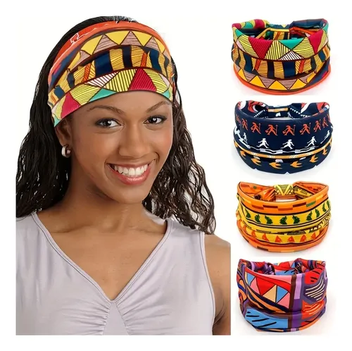 4 Cintas De Pelo Estilo Africano Diademas/htq