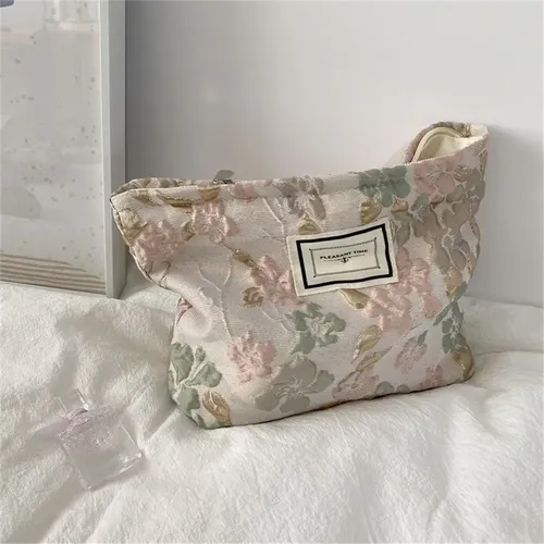 Neceser Organizador De Maquillaje Con Flores Grabadas