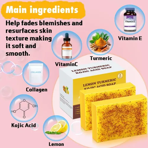Jabón Facial Y Corporal Urrznp Cúrcuma Limón 2 Unidades